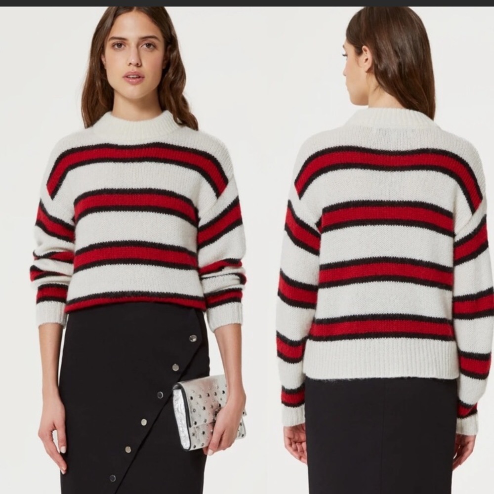 EUC Rebecca minkoff red white black stripe sweater